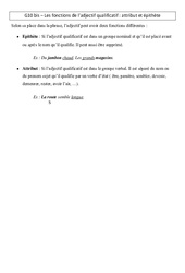 Attribut et épithète - Cours, Leçon - Grammaire : 6ème Harmos - PDF gratuit à imprimer