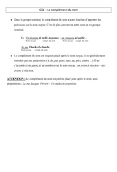 Complément du nom - Cours, Leçon - Grammaire : 6ème Harmos - PDF à imprimer