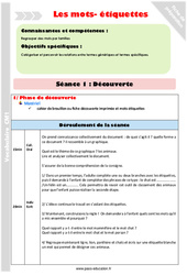 Séquence - Fiche de préparation Mots - étiquettes - Séquence - Fiche de préparation : 6ème Harmos - PDF à imprimer