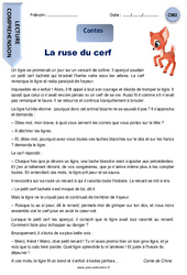 La ruse du cerf - Lecture compréhension - Contes : 7ème Harmos - PDF à imprimer