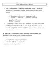 Complément du nom - Cours, Leçon - Grammaire : 7ème Harmos - PDF gratuit à imprimer