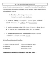 Compléments circonstanciels - Cours, Leçon - Grammaire : 7ème Harmos - PDF gratuit à imprimer