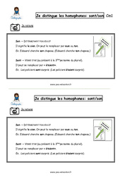 Comment distinguer les homophones - Fiches sont/son - Cours, Leçon : 6ème Harmos - PDF gratuit à imprimer