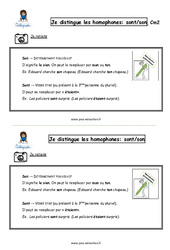 Comment distinguer les homophones - Fiches sont/son ? - Cours, Leçon : 7ème Harmos - PDF à imprimer