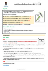 Comment distinguer les homophones est - es - et - ai - Séquence - Fiche de préparation : 6ème Harmos - PDF à imprimer