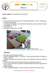 Multiplication avec le damier - Algèbre - Liste des matériaux : 5ème, 6ème, 7ème Harmos - PDF à imprimer