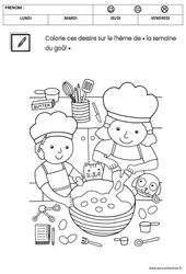 Coloriage sur le thème « la semaine du goût » : 1ère Harmos - PDF à imprimer