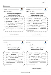 Comment distinguer les homophones mais - mes - mets - met - Exercices avec correction : 6ème Harmos - PDF à imprimer