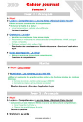 Leçon, exercice et évaluation :<br/> Semaine 7 - Cahier journal - PES - Stagiaires, jeunes profs... : 6ème Harmos - PDF à imprimer