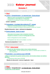 Leçon, exercice et évaluation :<br/> Semaine 8 - Cahier journal - PES - Stagiaires, jeunes profs... : 6ème Harmos - PDF à imprimer