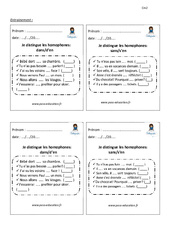 Comment distinguer les homophones dans - d’en - sans - s’en - Entrainement - Examen Evaluation - Bilan avec correction : 7ème Harmos - PDF à imprimer