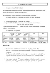 Imparfait de l’indicatif - Cours, Leçon - Conjugaison : 6ème Harmos - PDF gratuit à imprimer