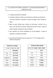 Présent de l’indicatif, verbes du 1er  ème groupe  / verbes être et avoir - Cours, Leçon - Conjugaison : 6ème Harmos - PDF gratuit à imprimer