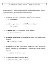 Présent de l’indicatif, verbes du 1er groupe (particularités) - Cours, Leçon - Conjugaison : 7ème Harmos - PDF à imprimer