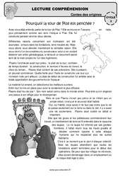 Pourquoi la tour de Pise est penchée ? - Lecture compréhension - Contes des origines - Questionnaire : 6ème, 7ème Harmos - PDF à imprimer