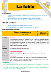 La fable - Écrit poétique - Production d'écrit - Séquence - Fiche de préparation : 6ème, 7ème Harmos - PDF à imprimer