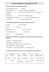 Présent de l'indicatif -  groupe - Exercices  : 5ème Harmos - PDF à imprimer