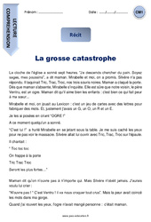 La grosse catastrophe - Lecture - Récit : 6ème Harmos - PDF à imprimer