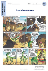 Les dinosaures - Bande dessinée - Lecture : 6ème Harmos - PDF à imprimer