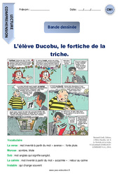 L’élève Ducobu, le fortiche de la triche - Bande dessinée - Lecture : 6ème Harmos - PDF à imprimer