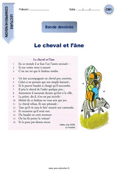 Le cheval et l’âne - Bande dessinée - Lecture : 6ème Harmos - PDF à imprimer