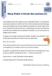 Harry Potter à l’école des sorciers. (1) - Récit - Lecture : 6ème Harmos - PDF à imprimer