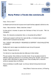 Harry Potter à l’école des sorciers (2) - Récit - Lecture : 6ème Harmos - PDF à imprimer