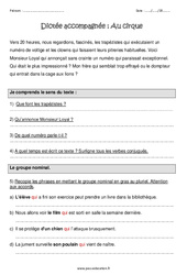 Au cirque - Dictée accompagnée : 7ème Harmos - PDF à imprimer