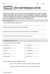Exercice Une merveilleuse soirée - Dictée accompagnée n°27 : 7ème Harmos - Cycle 3 - PDF à imprimer