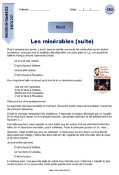 Les misérables (suite) - Récit - Lecture : 7ème Harmos - PDF à imprimer