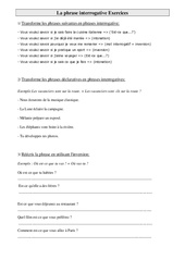 Phrase interrogative - Exercices : 5ème Harmos - PDF à imprimer