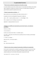 Ponctuation - Exercices  : 5ème Harmos - PDF à imprimer