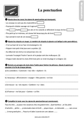 La ponctuation - Exercices, révisions : 6ème Harmos - PDF à imprimer