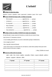 L'infinitif - Exercices, révisions : 6ème Harmos - PDF à imprimer