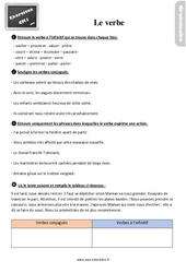 Le verbe - Exercices, révisions : 6ème Harmos - PDF à imprimer