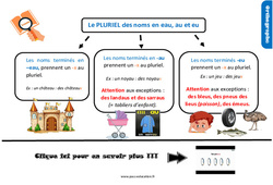 Le pluriel des noms en eau, eu - Cours, Leçon, trace écrite : 6ème Harmos - PDF à imprimer