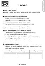 Infinitif - Exercices, révisions : 7ème Harmos - PDF à imprimer