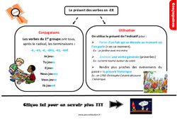 Le présent des verbes en - er - Cours, Leçon, trace écrite : 7ème Harmos - PDF à imprimer