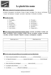 Le pluriel des noms - Exercices, révisions : 7ème Harmos - PDF à imprimer