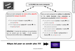 Leçon, trace écrite sur le pluriel des noms composés : 7ème Harmos - PDF à imprimer