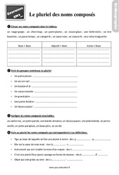 Exercices, révisions sur le pluriel des noms composés avec les corrections : 7ème Harmos - PDF à imprimer