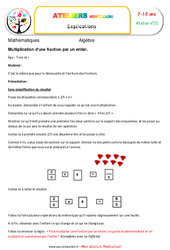 Multiplication d’une fraction par un entier - Algèbre - Montessori - Atelier 11 : 5ème, 6ème, 7ème Harmos - PDF à imprimer