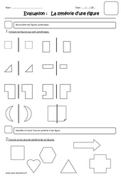 Symétrie - Examen Evaluation : 7ème Harmos - PDF à imprimer