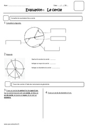 Cercle - Examen Evaluation : 7ème Harmos - PDF à imprimer