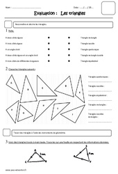 Triangles - Examen Evaluation : 7ème Harmos - PDF à imprimer