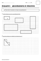 Agrandissements et réductions - Examen Evaluation : 7ème Harmos - PDF à imprimer