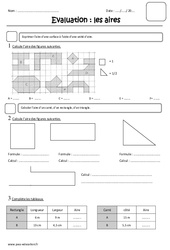 Aires - Examen Evaluation : 7ème Harmos - PDF à imprimer