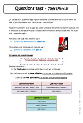 Questions tags - Cours - Anglais : 9eme Harmos - PDF à imprimer