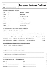 Présent, imparfait, futur simple et passé simple - Exercices : 9eme Harmos - PDF à imprimer