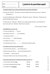 Participe passé avec être et avoir - Exercices sur les accords : 9eme Harmos - PDF à imprimer